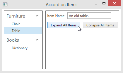 AccordionControl HierarchicalDataTemplate