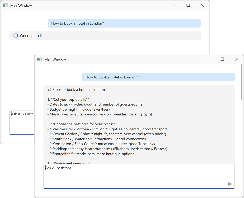 Loading Indicator - WPF AIChatControl, DevExpress