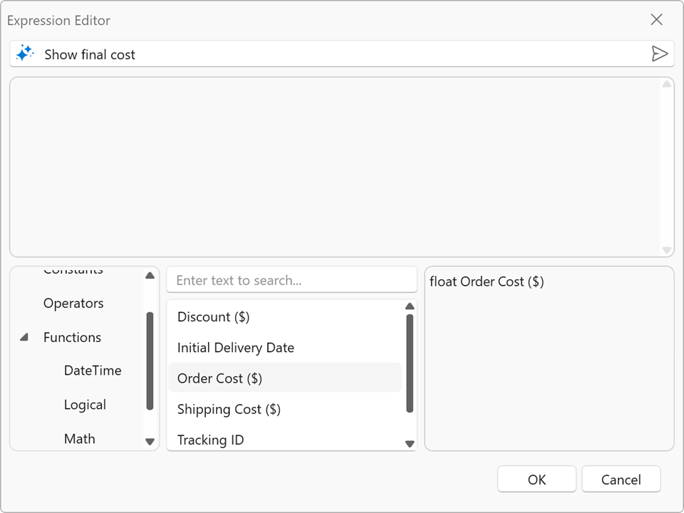 Expression Editor with Prompt to Expression - WPF Data Grid, DevExpress