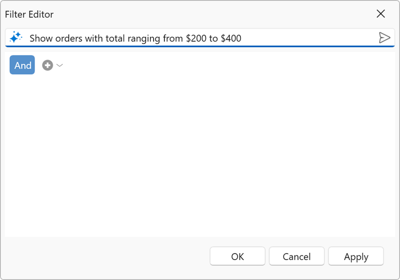 Filter Editor with Prompt to Expression - WPF Data Grid, DevExpress