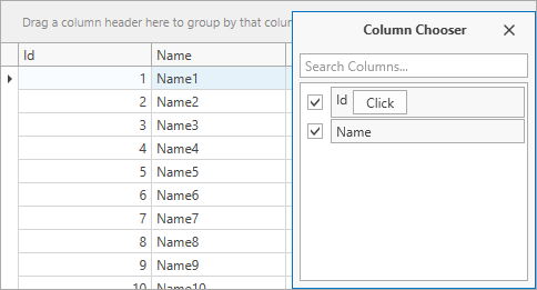 Grid - Custom Content for the Column Chooser Header