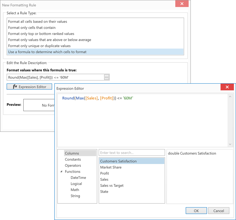 Conditional Formatting Manager - Expression Editor