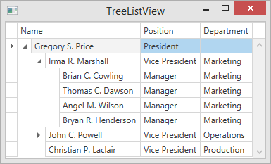 Creating and assigning views treelist
