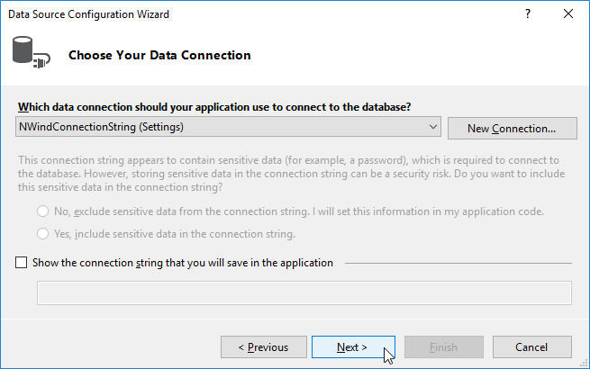 Data Connection Window