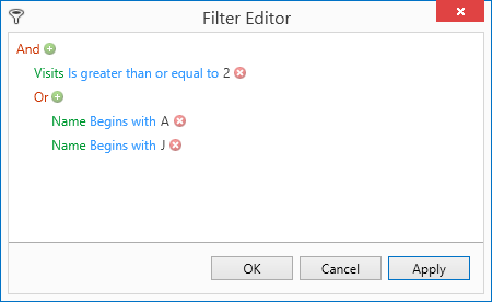 Filter Builder Interface