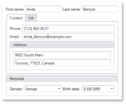 layout control devexpress