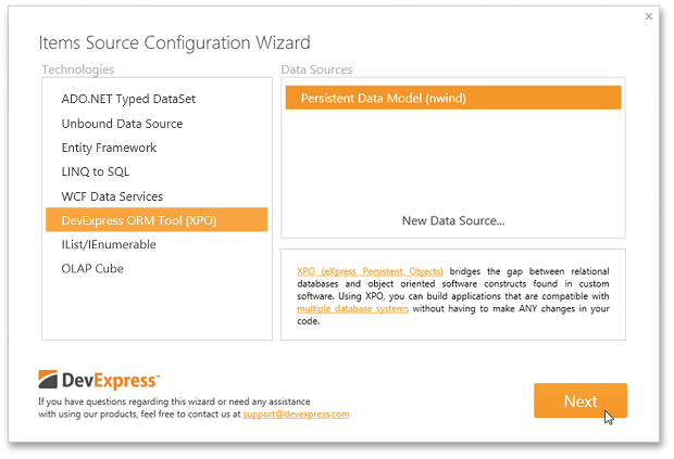 DataSourceConfigurationWizard_XPO_SelectModel