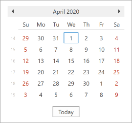 DateNavigator-MonthView