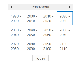 DateNavigator-YearRangeView