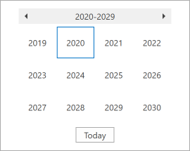 DateNavigator-YearsView