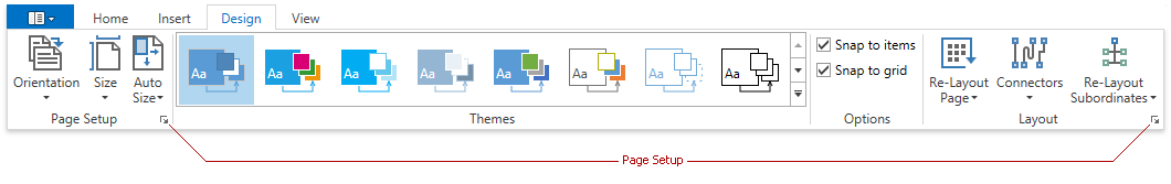 Diagram Page Setup buttons