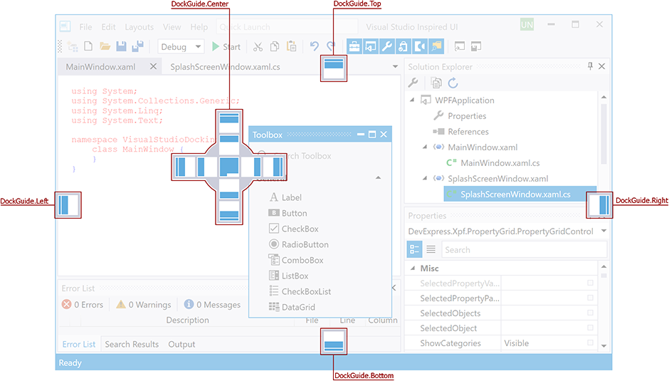 DockLayoutManager - DockGuides