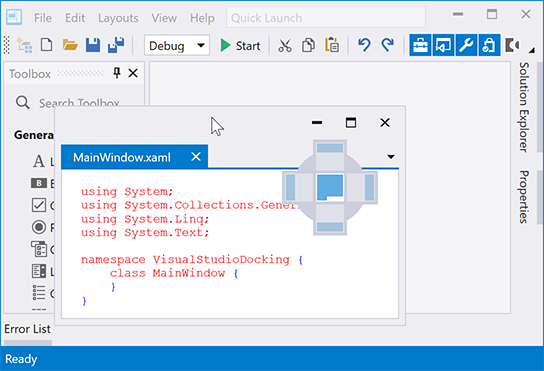 Dock Windows - VS2010 Docking Mode