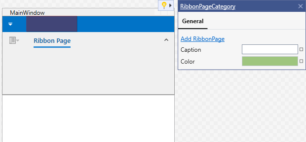 RibbonControl Page Category Quick Actions