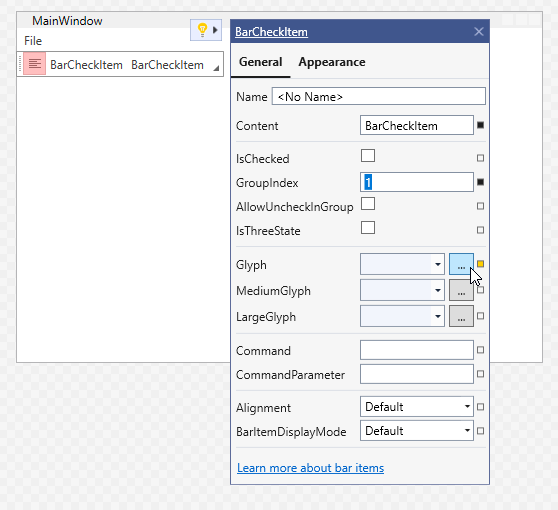 dx-bars-getting-started-32-toolbar-check-button-smart-tag-pane