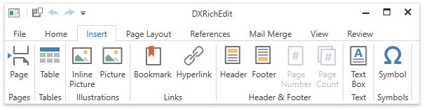 DXRichEdit_BookmarksAndHyperlinks_Ribbon