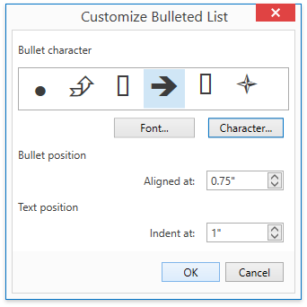 DXRichEdit_Dialogs_BulletsAndNumbering_CustomizeBulletedList