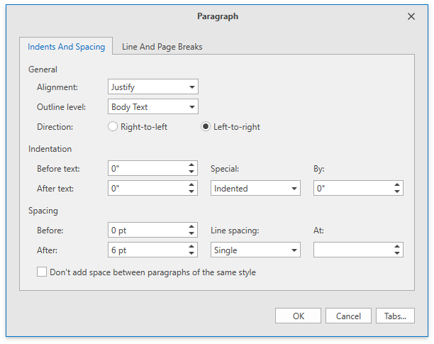 DXRichEdit_ParagraphDialog