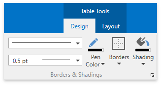 borders and shading ribbon