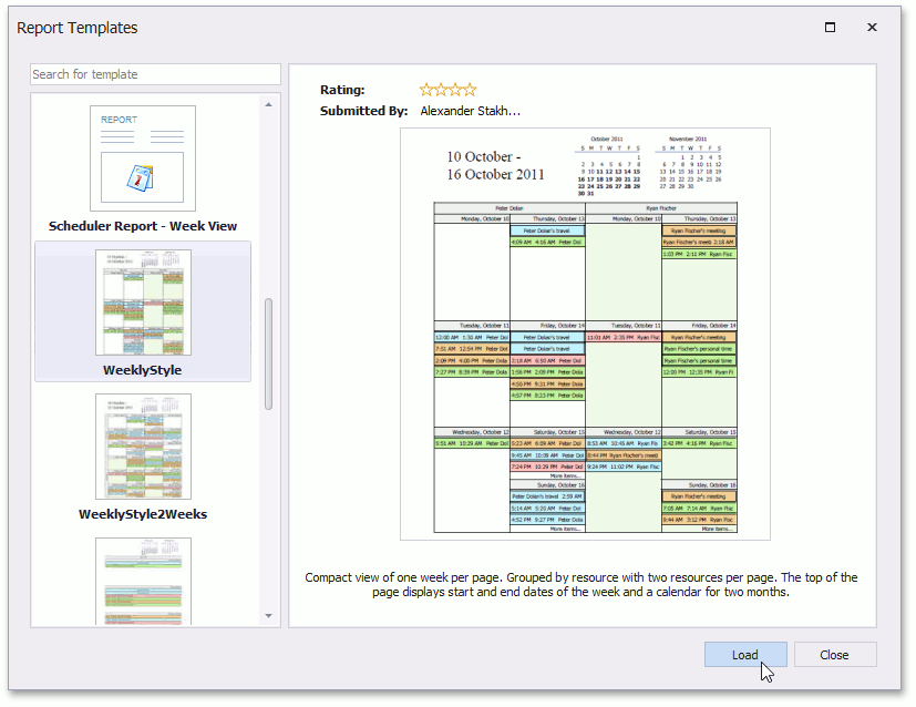 DXScheduler_Report_SelectTemplate