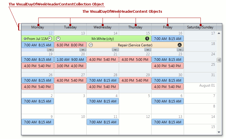 DXScheduler_VisualMonthViewGroupByNone_DayOfWeekHeaders