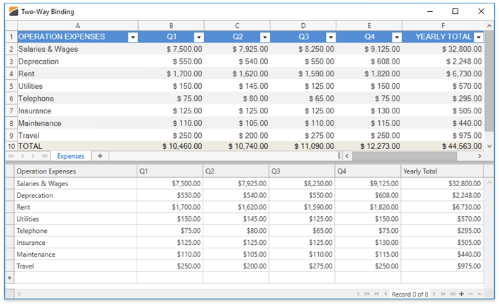 DXSpreadsheet_DataBinding_BindGridToTable