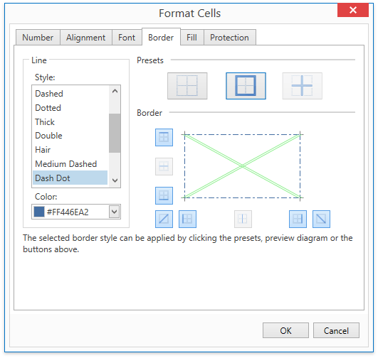 How to cross out a cell in Excel