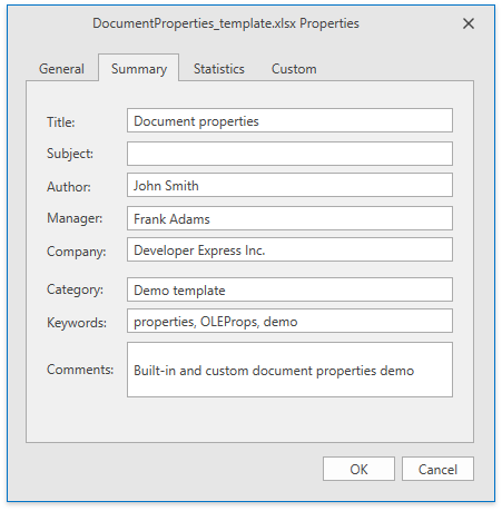 DXSpreadsheet_Dialogs_Properties_SummaryTab