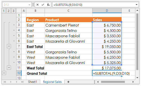 DXSpreadsheet_Dialogs_Subtotal_Result