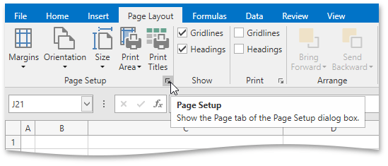 DXSpreadsheet_PageSetup_DialogBoxLauncher