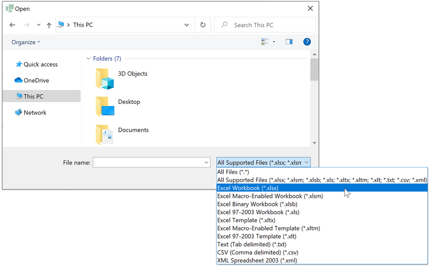 SpreadsheetControl_ OpenDialog