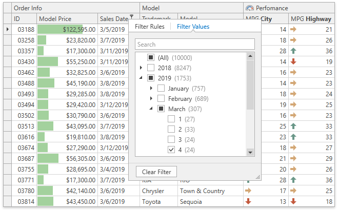 Drop-Down Filter