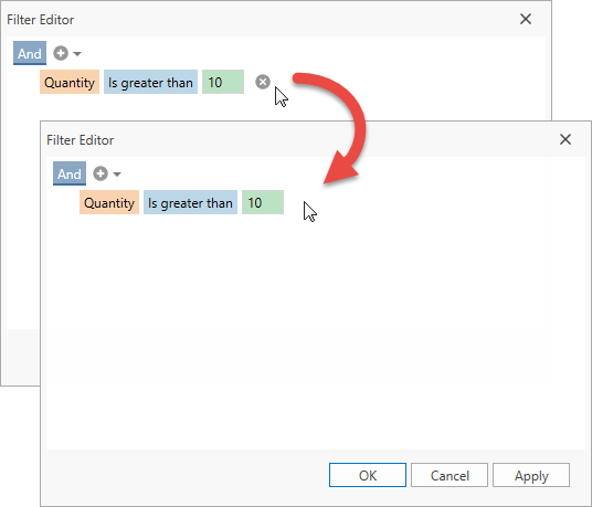 Filter Editor - Prohibit Condition Operations