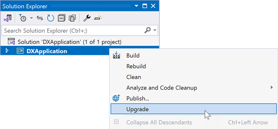 Upgrade a WPF Project to .NET - Click Upgrade in the Solution Explorer