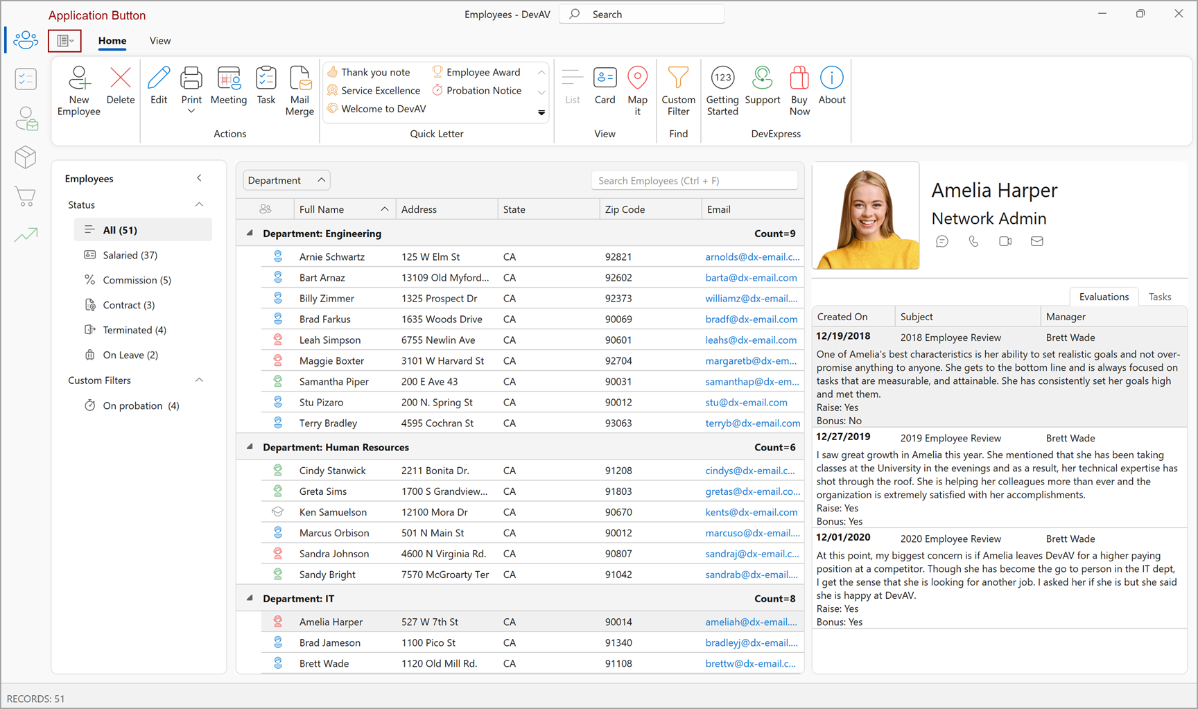 DevExpress Ribbon Control - Application Button
