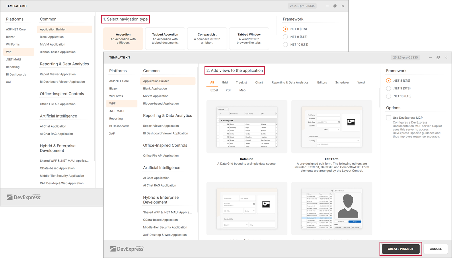 DevExpress Template Kit - Configure Template
