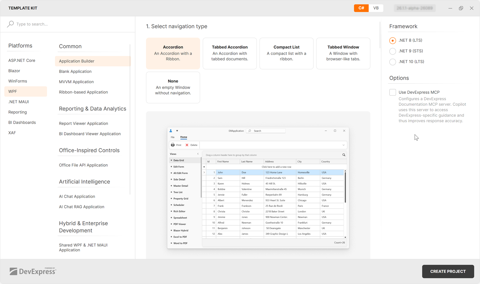 DevExpress Template Kit