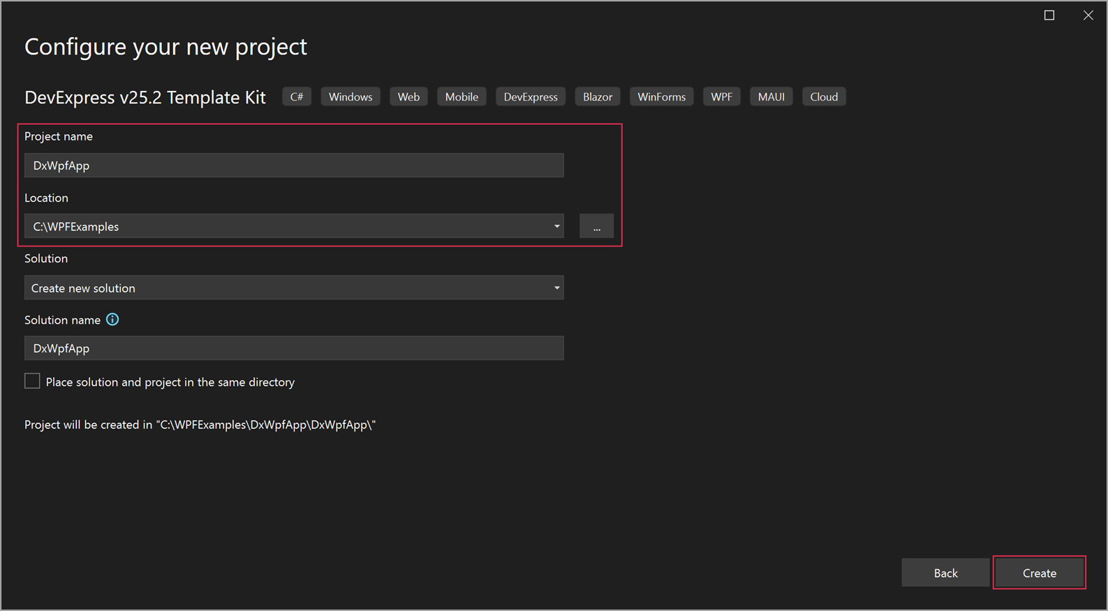 DevExpress Template Kit - Configure New Project