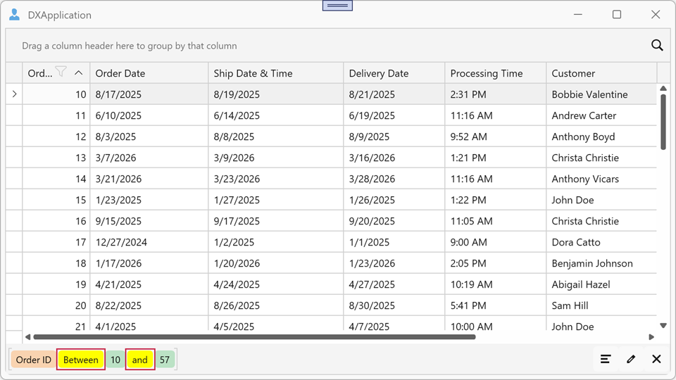 Filter Panel - Logical Operator Background
