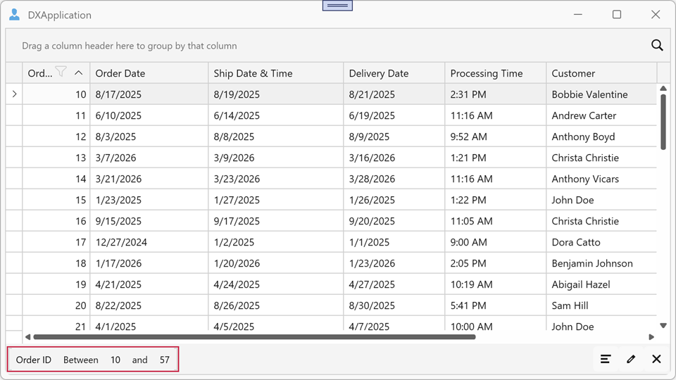 Filter Panel | WPF Controls | DevExpress Documentation