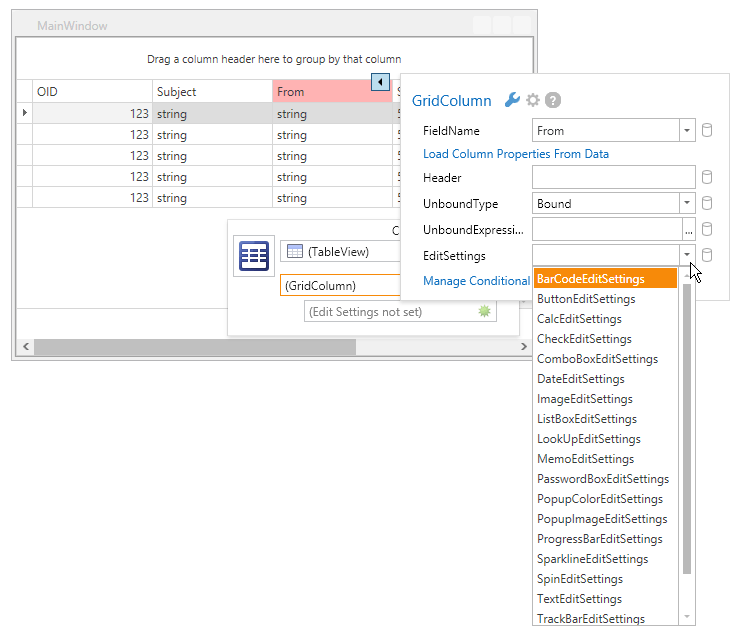 devexpress grid xamarin example