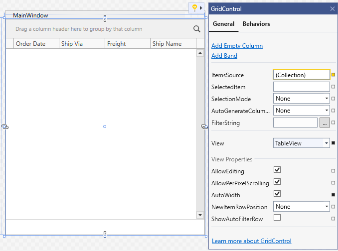 GridControl Quick Actions