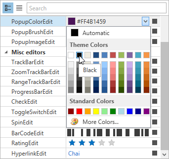 Inplace editors propertygrid