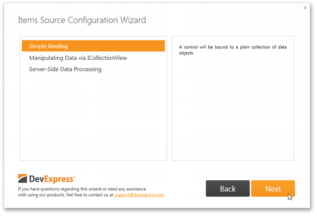 ItemsSourceConfigurationWizard_EF_SelectBindingMethod