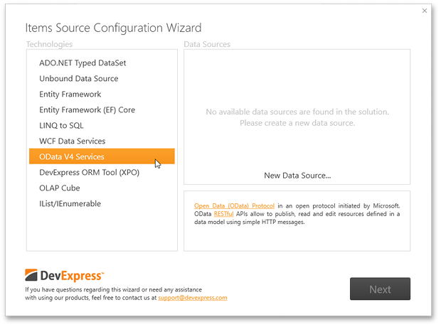 ItemsSourceWizard_Odata