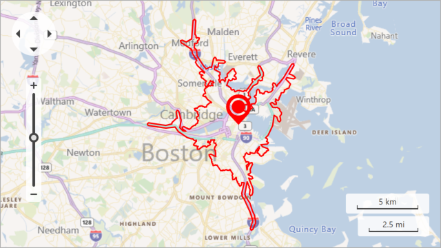 Time-based isochrone