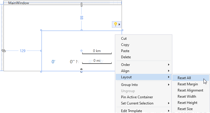 Reset map control layout settings