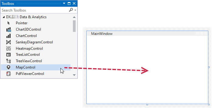 The MapControl in the VS Toolbox