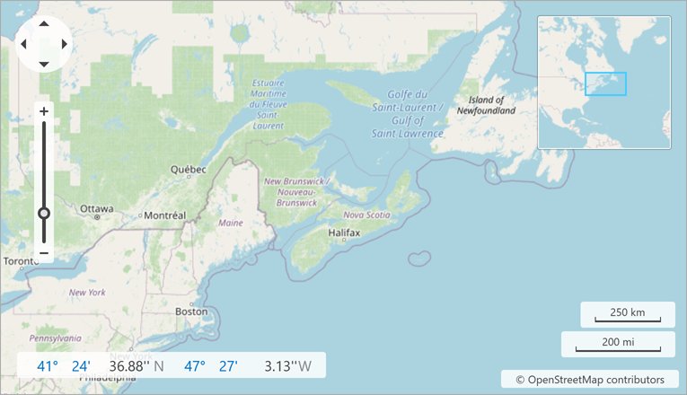 A map with OpenStreetMap tiles loaded