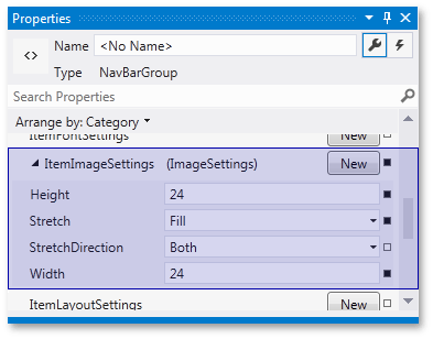 NavBar - Group - ItemImageSettings